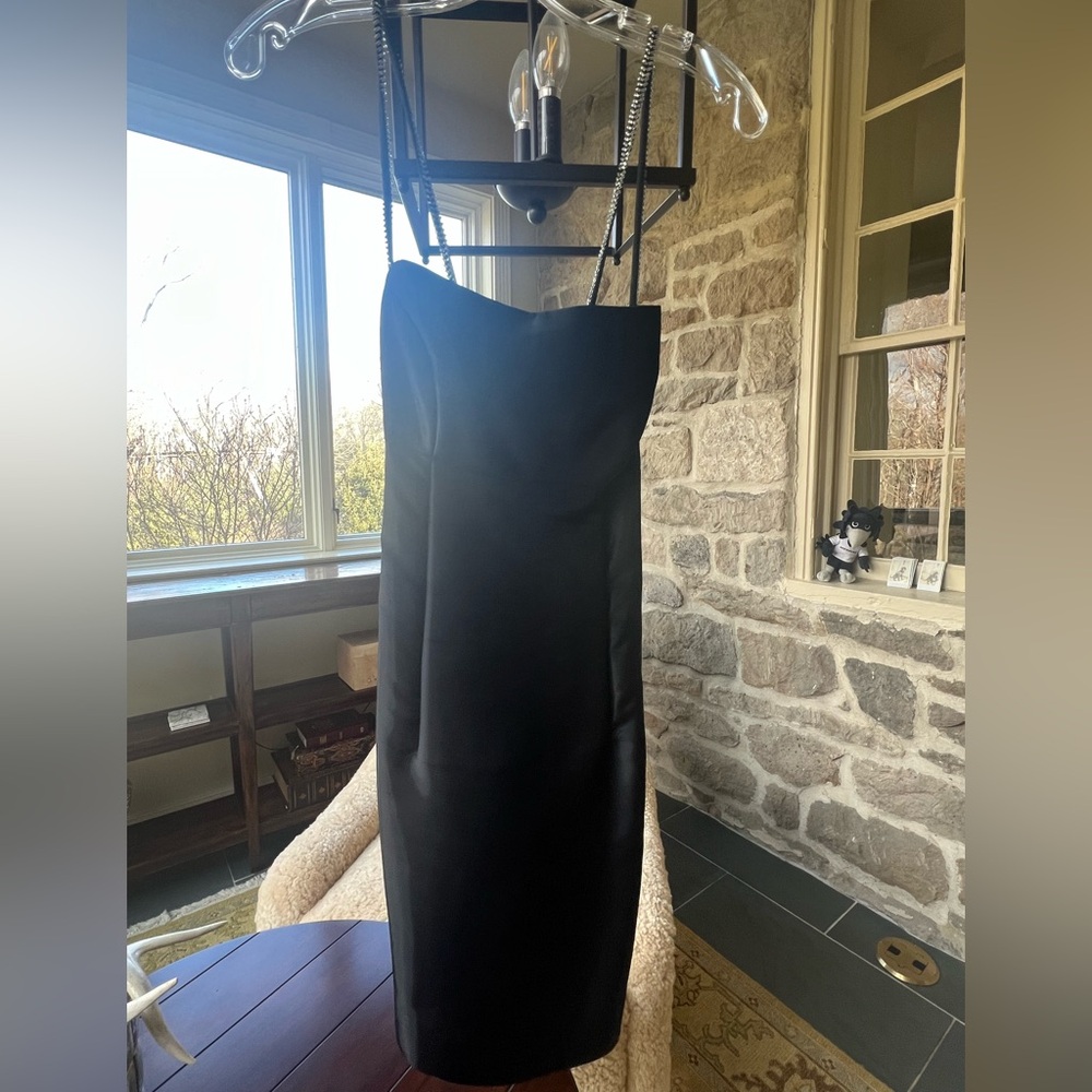 Vintage Nicole Miller Black Satin Dress